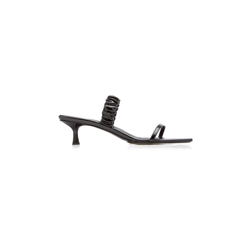 Khaite Georgia Patent Leather Sandals - It 38/Us 8 - Black